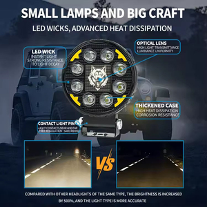 LiuHJG 12V 4 pouces Phare de travail tout-terrain 4x4 DRL Projecteur <span class=keywords><strong>LED</strong></span> blanc naturel + <span class=keywords><strong>jaune</strong></span> pour camion, voiture, moto en alliage d'aluminium - Product Image 4