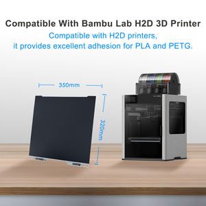 Placa PEI Fría para H2D/H2S, 350*320mm, Lisa, Doble Cara, Flexible, Magnética, Nueva, Impresión Rápida a Baja Temperatura (26C) para Bambu Lab - Product Image 5