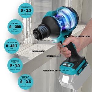 <b>Car</b> Wash <b>Inflatable</b> Cordless Leaf Air Blowes Machine Blower Vacuum Cleaner Mover Dust for Makitas CB05 <b>Inflatable</b> Blower CB05 - Product Image 6