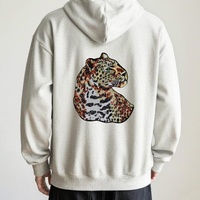 Badge brodé tête d'animal léopard de luxe avec sequins, applique guépard scintillante thermocollante pour veste en jean, sweat à capuche, décoration dorsale