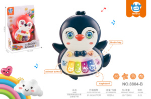 ของเล่นเปียโนไฟฟ้าแบบใช้มือถือ9ปุ่มรูปนกเพนกวินทดสอบ EN71ผสม2สี - Product Image 3
