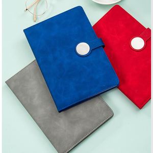 Carnet promotionnel A5 en cuir PU, reliure cousue, couverture rigide, journal d'affaires, boucle magnétique, pages épaisses multicolores, 100 feuilles - Product Image 4