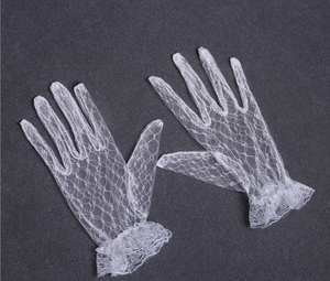 Gants de dentelle de mariage pour femmes élégant nœud papillon gant court été maille <span class=keywords><strong>mitaines</strong></span> minces doux élastique Sexy gant - Product Image 2