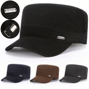 2025 Winter Thick Warm <b>Flat</b> Top Sports <b>Caps</b> for <b>Men</b> Outdoor Fashion Casual Warm Captain Hat - Product Image 1