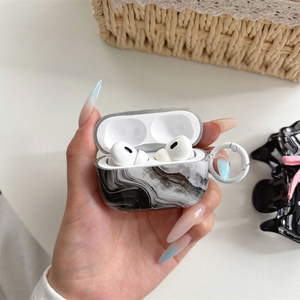 Étui pour écouteurs en pierre marbrée brillante, motif doux, pour Apple Airpods Pro 2 3 4, housse pour écouteurs sans fil - Product Image 3