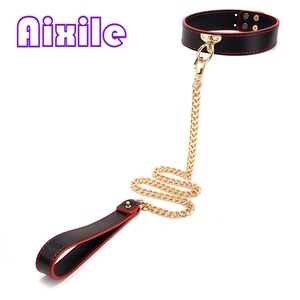 Collar de Cuero con Cadenas y Correa, Restricciones BDSM Ajustables, Set <span class=keywords><strong>Sexual</strong></span> para Coqueteo, Juguetes Sexuales para Parejas, Bondage Erótico - Product Image 1