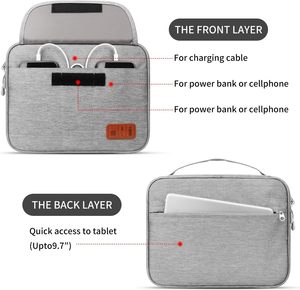 Organisateur électronique personnalisé, grande capacité, double couche, sac de rangement pour câbles imperméable pour iPad, Kindle, disque dur et plus - Product Image 3