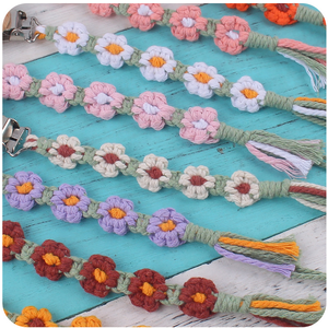 Mignon Tricoté Attache-Sucette Bébé Tressé Porte-Sucette Sangle Fille Crochet Fleur Bavoirs Attache-Sucette - Product Image 2