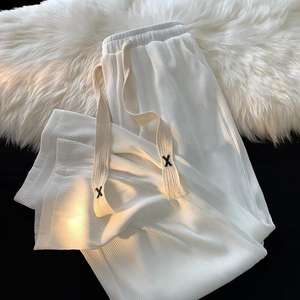 <span class=keywords><strong>Pantalon</strong></span> large et droit en velours côtelé tricoté léger pour homme, taille élastique, anti-boulochage, grande taille, couleur unie, tendance décontractée pour l'été - Product Image 6