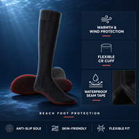 Chaussettes de plongée en néoprène tricotées, hauteur genou, 3 mm, thermiques, antidérapantes, anti-coupure, protection récifale pour la plongée sous-marine, le surf, la pêche, adulte