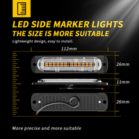 Barre lumineuse de signalisation d'urgence DXZ 12-24V 12-LED 36W avec 16 modes de clignotement pour voiture, camion, SUV
