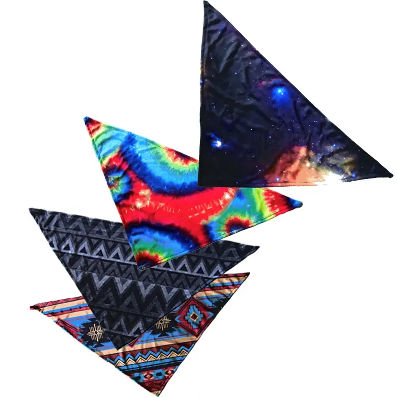 Fashion Designed Hip Hop Youth Polyester Mesh Printed Neck Warm Scarf Triangle Bandana