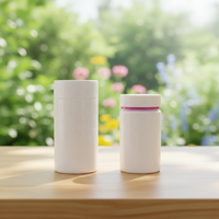 Vente en gros de flacons en plastique PET blancs de 50 ml, 100 ml, 150 ml avec impression sérigraphique, conteneur portable pour soins de santé avec bouchon à vis