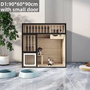 Ekstra besar mewah Modern Padat kayu kucing Villa terintegrasi kucing <span class=keywords><strong>Castle</strong></span> kandang bersirkulasi tombol Toilet penjualan jarak bebas kabinet hewan peliharaan - Product Image 6