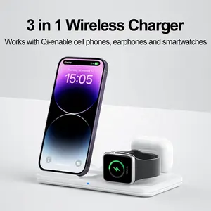 Travel Portable Watch 3-In-1 Wireless Phone Charger Foldable Magnetic 3 In 1 Universal Wireless Charger Charging Station