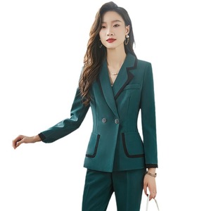 White Women's Suit Set Three Quarter Sleeve Polyester Anti-Wrinkle Office Lady Spring Professional - Product Image 5