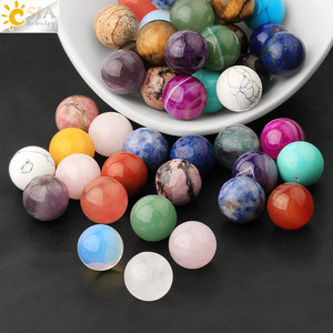 CSJA vente en gros <span class=keywords><strong>de</strong></span> <span class=keywords><strong>pierre</strong></span> <span class=keywords><strong>de</strong></span> cristal naturel sans trou perle ronde en vrac pour bijoux à bricoler soi-même 5 pièces/ensemble G591 - Product Image 4