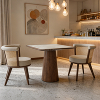 Ensemble table et chaises de restaurant nordique, chaises en bois massif pour café, restaurants de luxe, ensemble de meubles personnalisable
