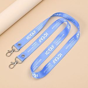 Hot Selling Small MOQ Customized Business Brand Logo Sublimation <b>Polyester</b> Neck <b>Lanyards</b> With 2pcs Hook - Product Image 6