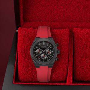 Montre à quartz chronographe tendance pour homme, bracelet en caoutchouc en acier inoxydable, étanche 5ATM, cadran de 42 mm, verre saphir, MIYOTA - Product Image 3