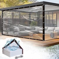 Bâche en PVC transparente personnalisée, imperméable, avec œillets renforcés pour serre, jardin et couverture extérieure