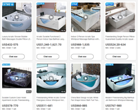 Baignoire de massage rectangulaire en acrylique blanche Whirlpools, moderne, autoportante, pour salle de bain et hôtel, robinet inclus
