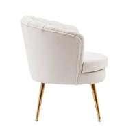 Fauteuil de salon confortable de style nordique, design ergonomique, pour chambre à coucher, avec pieds en métal blanc, fauteuil en velours, fauteuil d'appoint