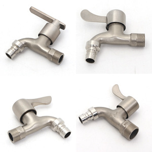 Zinc Alloy Single Handle Basin Faucet 4 Point Deck Mounted Modern Style For Balcony Bathroom <b>Mop</b> Sink - Product Image 1