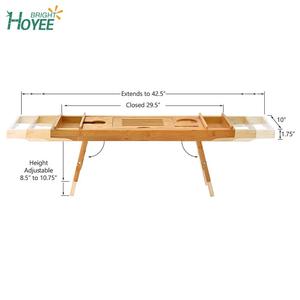 Chân gấp/Hoàn Toàn Có Thể Điều Chỉnh Bồn Tắm <span class=keywords><strong>Caddy</strong></span> và Giường Khay Combo-Cao Cấp Tre Gỗ, điện thoại Máy Tính Bảng và Rượu Vang Chủ Sở Hữu - Product Image 4