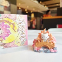 Vente en gros de mini-figurines de renard à neuf queues de style chinois authentiques, boîte mystère, décoration de bureau, beaux cadeaux d'anniversaire pour filles, mini-figurine renard boîte mystère