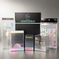 Boîte en plastique transparente personnalisée avec fermeture automatique, en PVC, PET, PP, pour emballage de cosmétiques et accessoires capillaires