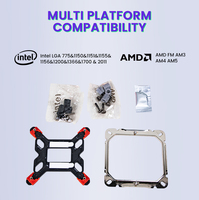 Refroidisseur de processeur à tour unique avec 4 caloducs en cuivre, ventilateur PWM 120 mm, 2,52 W, LT400, LED RVB, roulement fluide, pour boîtier d'ordinateur Intel LGA