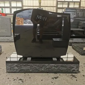 カスタムメイドの高品質中国黒花崗岩墓石墓石と墓地の記念碑