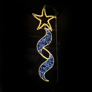 Décorations <span class=keywords><strong>de</strong></span> Noël extérieures, motifs lumineux 2D, imperméables, en PVC, à fixer sur poteau, ornement <span class=keywords><strong>de</strong></span> <span class=keywords><strong>lampadaire</strong></span>, décoration <span class=keywords><strong>de</strong></span> rue - Product Image 5