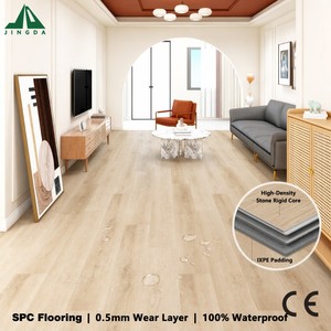 Piso SPC de 4-8 mm, Impermeable, Núcleo Rígido, Diseño de Madera de Roble Natural, Moderno, para Sala de Estar, Apartamento, Diseño Gráfico, Adhesivo - Product Image 1
