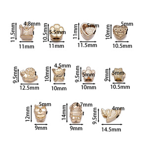 Perles d'espacement CCB de formes variées plaquées or 18 carats pour la fabrication de bracelets, accessoires de bijoux DIY - Product Image 2