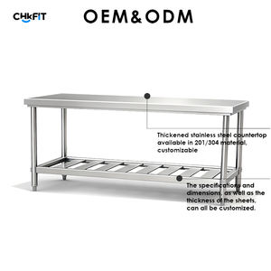Table de travail de cuisine en acier inoxydable personnalisable CFT, équipement de cuisine pour hôtel et restaurant, poste de préparation alimentaire - Product Image 2
