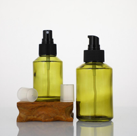 Botol Kosmetik Kaca Krim Wajah Warna Kustom Ukuran Kecil 15g 30g 50g, Botol Minyak Esensial dengan Pompa Semprot, Custom Pabrik