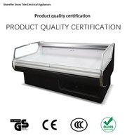 Vitrine Réfrigérée Commerciale Personnalisable pour Viande Fraîche, en Acier Inoxydable, à Refroidissement par Air, avec Contrôle Numérique, pour la Conservation de la Fraîcheur