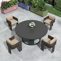 Chaise en rotin tressé brun expresso avec cadre en aluminium Fulin Patio, mobilier de jardin d'extérieur
