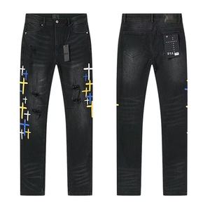 Jeans déchirés pour hommes, styles variés, coupe droite, denim, streetwear, jeans tendance pour hommes - Product Image 2