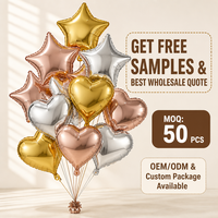 Ballons en feuille métallisée en forme d'étoile et de cœur de 10 pouces pour guirlande de ballons, décoration de fête, fournitures de fête