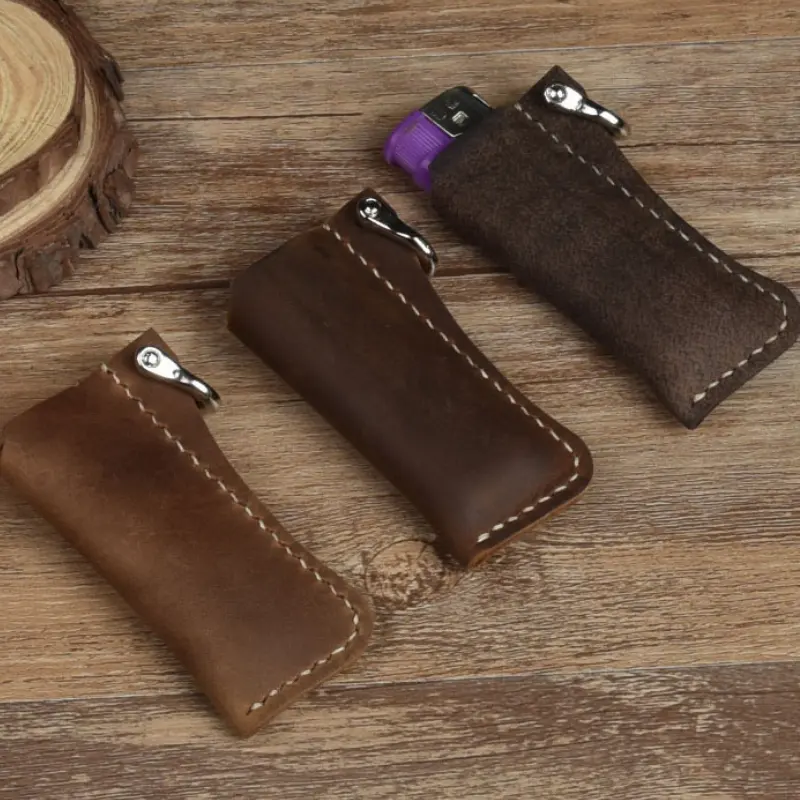 Handmade Lighter Leather Cover Case Shell For Bic J3 Other Disposable Lighter