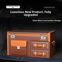 Organisateur de coffre de voiture universel, organisateur de voiture portable, organisateur d'accessoires de voiture, boîte de rangement pour bagages, sac de rangement en cuir imperméable pour SUV