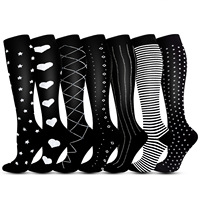 Chaussettes de course à compression graduée personnalisées, hauteur genou, respirantes, élastiques, soutien athlétique pour l'entraînement, hommes et femmes, vente en gros