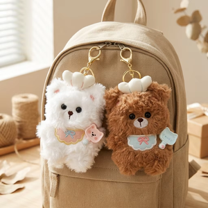 Cartoon Chef <b>Bear</b> Plush Key Chain Soft Long Plush Stuffed Pendant Bag Charm Backpack Decoration - Product Image 5