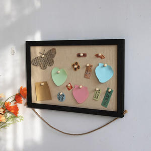 Autocollant mural <span class=keywords><strong>photo</strong></span> de dortoir bricolage <span class=keywords><strong>tableau</strong></span> de liège en bois avec punaises en tissu doux, kit de cadre <span class=keywords><strong>photo</strong></span> en corde de chanvre - Product Image 2