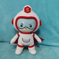 Peluche Astronaute Personnalisée UYEAH CE en Coton PP Doux, Mignonne Poupée Astronaute Héroïque Blanche avec Cape Rouge