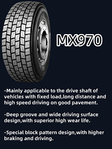 ยางรถบรรทุก MX970 รุ่นขายดีที่สุด ขนาด 295/80R22.5 ได้รับการรับรอง พร้อมดีไซน์พื้นผิวสำหรับการขับขี่ที่ลึกและกว้าง ขนาด 295/80R22.5 ยางรถบรรทุกใหม่เอี่ยม - Product Image 4