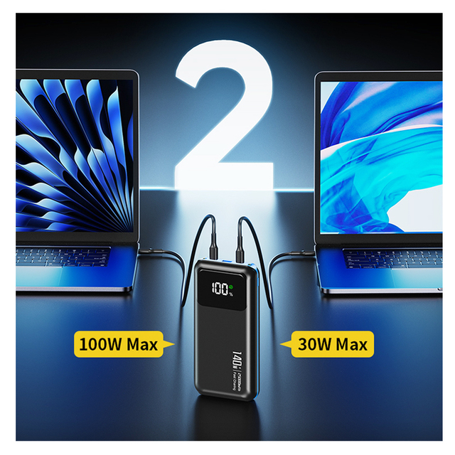 140w 130watt 100w Laptop Powerbank Fast Charging Portable 27000mah Charger 25000mah Bidirectional Phone Power Banks for Laptops